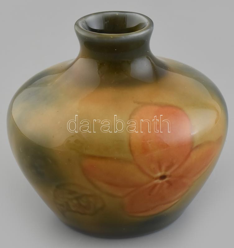 Ír porcelán váza, jelzett, kopott, 10 cm