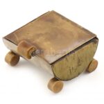 Art Deco cigarettatartó, alpakka, bakelit, kopott, jelzés nélkül, 9x10x6cm