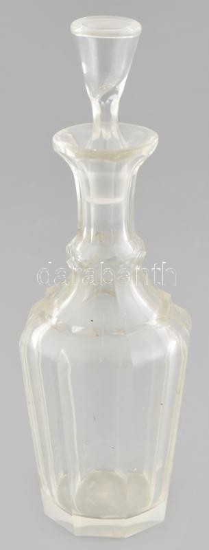 Palack, lapracsoszolt üveg, kopott, m:20cm