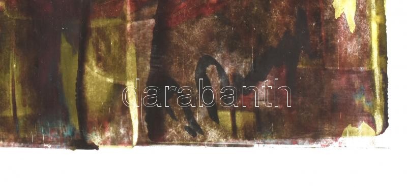 Olvashatatlan jelzéssel: Gesztusok. Olaj, karton. 36x55 cm - Image 2