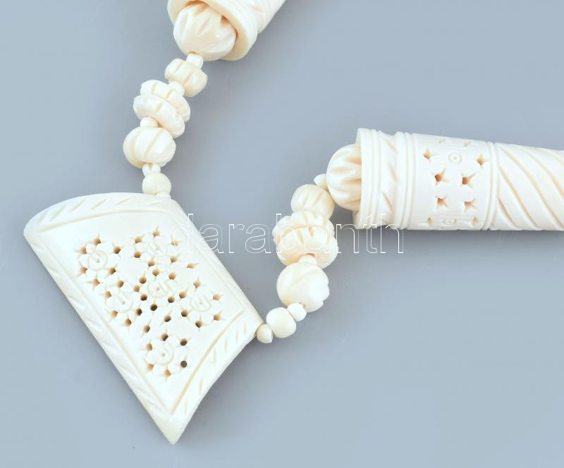 Csont nyaklánc, kopott, h:66cm - Image 2