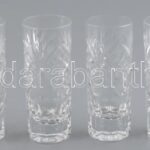 Ólomkristály likőrős pohár (6 db), csiszolt, hibátlan, m: 8,5 cm