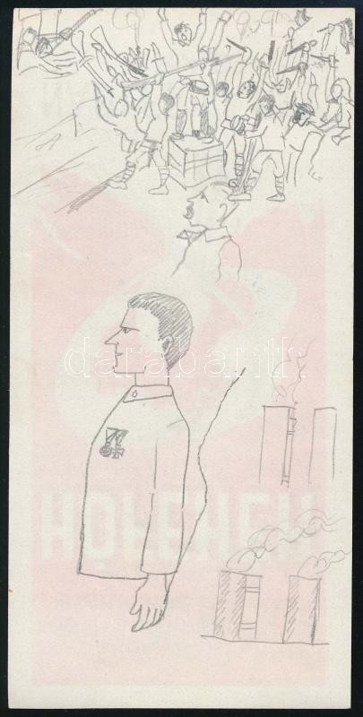 cca 1910-1930 Nádler Lajos Arad 'Hófehér' fogtisztító szer, számolócédula, hátoldalán ceruzarajzzal - Image 2