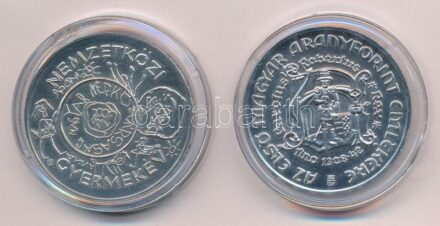 1978. 200Ft Ag 'Az első magyar aranyforint' + 1979. 200Ft Ag 'Nemzetközi gyermekév' T:BU Adamo EM56, EM57