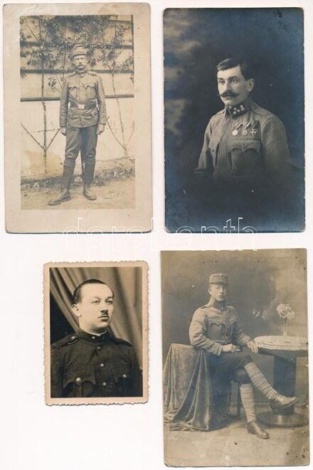 7 db RÉGI katonai fotó vegyes állapotban / 7 pre-1945 military photos in mixed condition