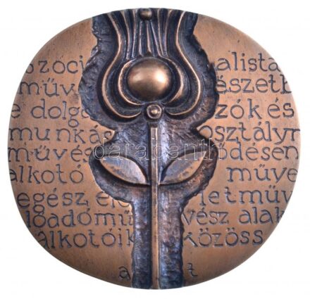 Asszonyi Tamás (1942-) 1972. 'SZOT Díj 1972' kétoldalas bronz díjérem, eredeti kissé kopottas tokban (~86-88mm) T:1