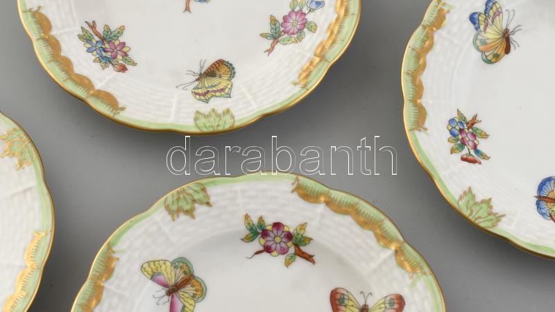 Herendi Viktória mintás 6 db tálka. Kézzel festett, jelzett, hibátlan, d:12 cm. - Image 2