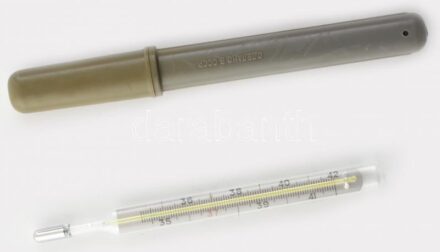 Therm. Normalglas higanyos lázmérő, tokban, h: 12,5 cm