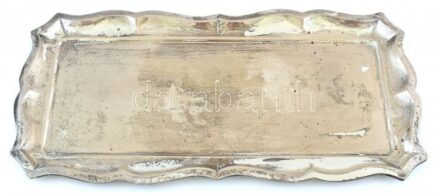 Ezüst (Ag) nagy méretű tálca. Jelzett. Kopott. Nettó: 769g, 42x22cm