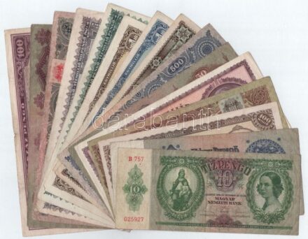 1930-1946. 10P-10.000.000MP (15xklf) közte 1932. 50P 'D231 089097' T:III szakadás, folt, anyaghiány