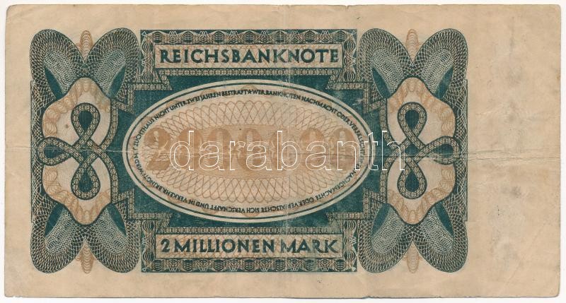 Német Birodalom 1923. 2.000.000M T:III German Empire 1923. 2.000.000 Mark C:F Krause 89 - Image 2