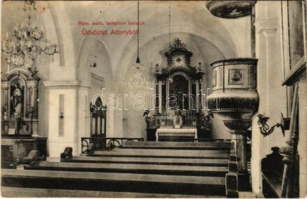 1912 Adony, Római katolikus templom, belső. Tischner József kiadása (fl)