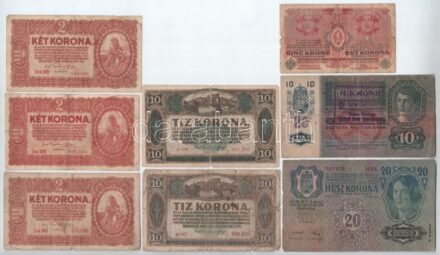 1913-1920. 1K-20K (8x) T:III,III- nagyobb szakadások