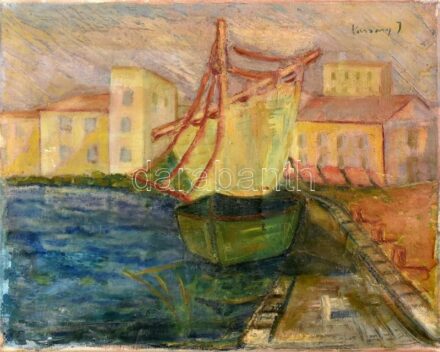 Vaszary jelzéssel: Vitorlás. Olaj, vászon. 40×50 cm