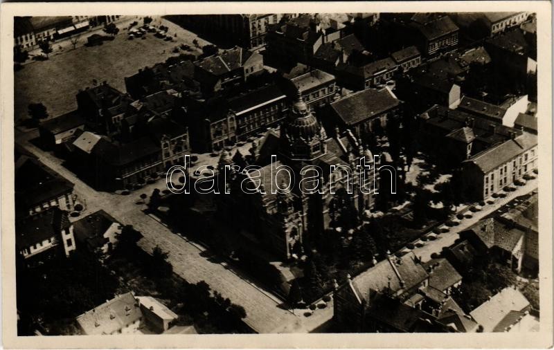 1934 Szeged, zsinagóga, légi felvétel. Délvidéki Aero Klub