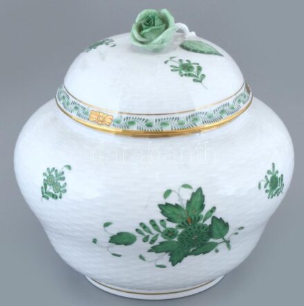 Herendi Apponyi mintás bonbonier, kézzel festett, jelzett, hibátlan, m:18 cm