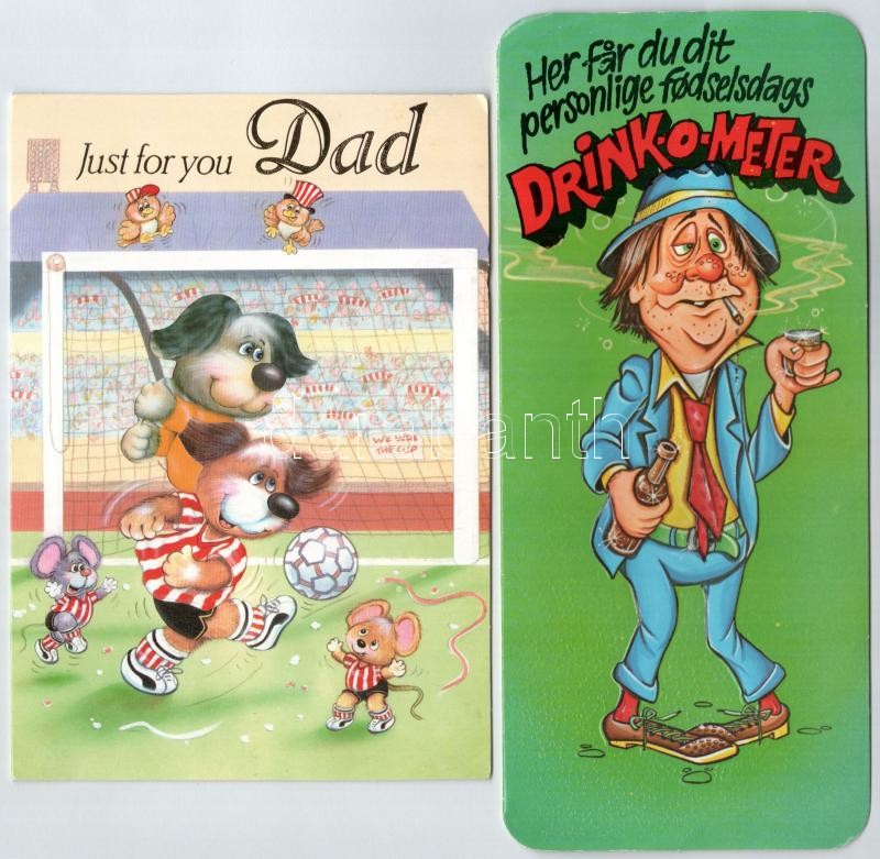 6 db MODERN humoros kinyitható képeslap / 6 modern humorous folding postcards - Image 2