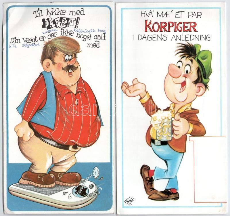 6 db MODERN humoros kinyitható képeslap / 6 modern humorous folding postcards - Image 4