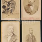 cca 1863-1900 Vegyes férfi portréfotó tétel, 6 db keményhátú fotó, benne bécsi és Carlsbad-i, prágai fotókkal, valamint Békécsaba, Bokor Géza, Pest, Ellinger Ede, és Abbázia, E. Teluschich fotóival, a prágai hátoldalán - Image 2