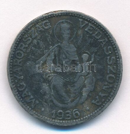 1936. 2P Ag 'Madonna' T:2-,3 patina Adamo P7