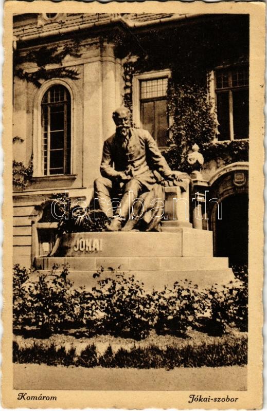 1942 Komárom, Komárno; Jókai szobor / statue, monument (EK)