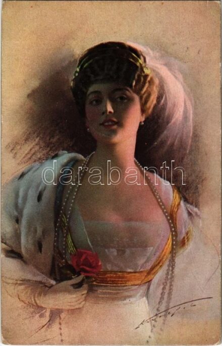1916 Erotic lady art postcard s: Knoefel (EK)