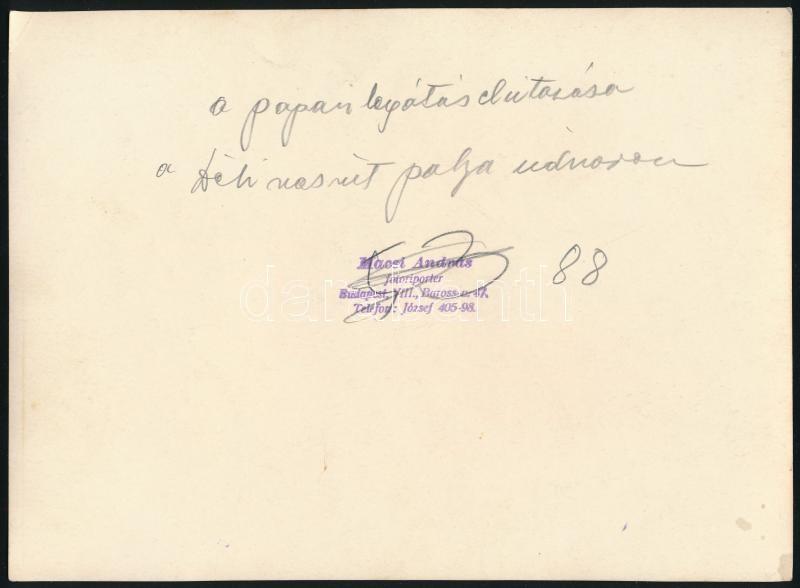 1930 Szent Imre alkalmából Budapestre érkezett Aloisio Sincero pápai legátus elutazása a Déli pályaudvarról, katonai dísz sorfal, Serédi Jusztinián hercegprímás részvételével. Macsi András pecséttel jelzett fotója. 24x16 cm - Image 2