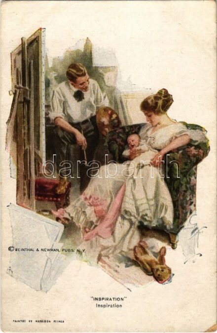 1924 'Inspiration' Lady art postcard. Reinthal & Newman No. 771. s: Harrison Fisher (EK)