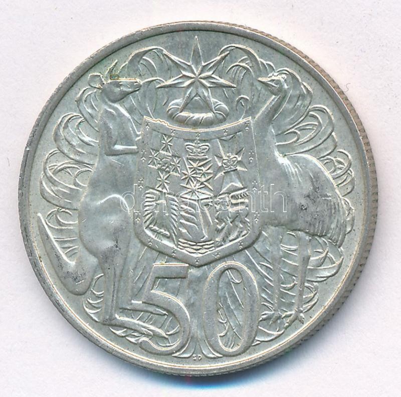 Ausztrália 1966. 50c Ag 'II. Erzsébet' T:1-,2 kis patina Australia 1966. 50 Cents Ag 'Elizabeth II' C:AU,XF small patina Krause KM#67 - Image 2