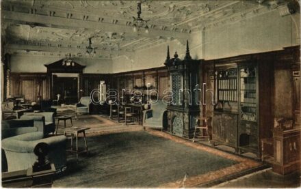 Nürnberg, Sending Hotel, Schreib- und Lesezimmer im Württemberger Hof' / hotel interior, writing and reading room (tear)