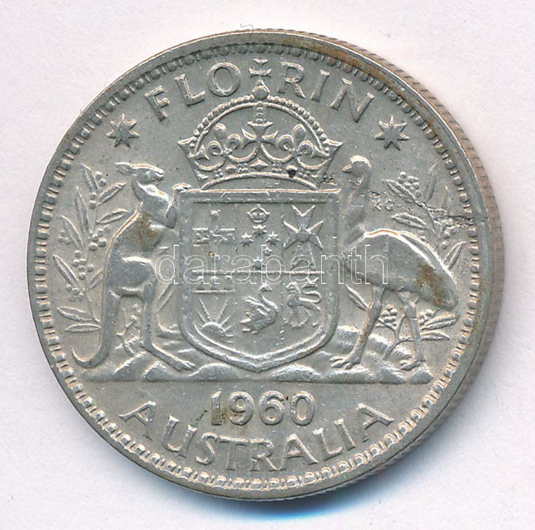 Ausztrália 1960. 1Fl Ag 'II. Erzsébet' T:2 patina Australia 1960. 1 Florin Ag 'Elizabeth II' C:XF patina Krause KM# 60 - Image 2