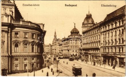 Budapest VIII. Erzsébet körút (Blaha Lujza tér), villamosok (EK)