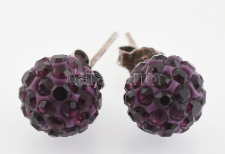 Ezüst (Ag) fülbevalópár, jelzett, d: 1 cm, bruttó: 1,2 g