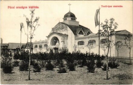 1907 Pécs, Országos Kiállítás, Textilipar csarnok. Jelfy Gyula felvétele (r)