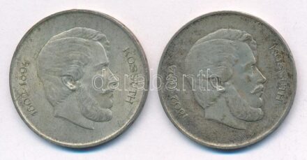 1947. 5Ft Ag 'Kossuth' (2x) T:2-,3 patina Adamo F8.1