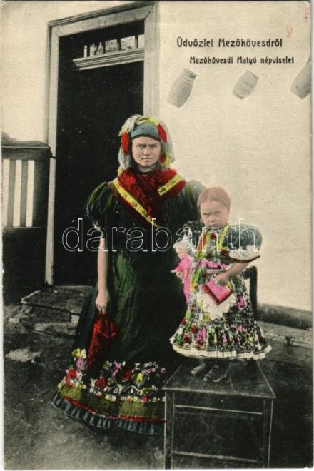 1908 Mezőkövesd, Matyó népviselet, magyar folklór. Balázs Ferenc kiadása