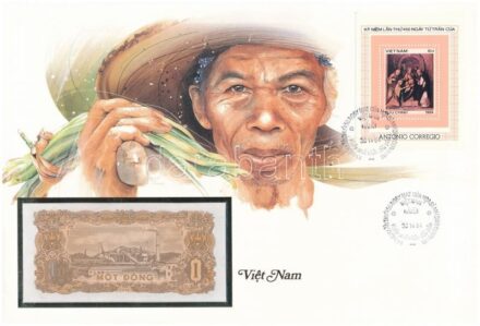Vietnam 1976. 1D felbélyegzett borítékban, bélyegzéssel T:I Vietnam 1976. 1 Dong in envelope with stamp and cancellation C:UNC