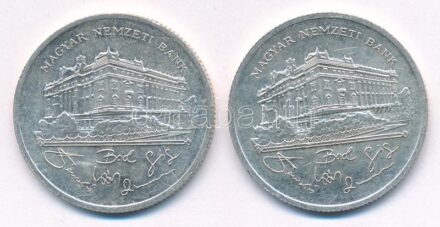1992. 200Ft Ag 'MNB' (2x) T:1-,2 patina Adamo F13