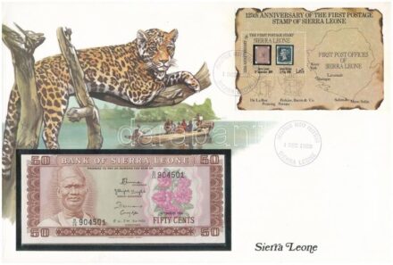 Sierra Leone 1984. 50c felbélyegzett borítékban, bélyegzéssel T:I Sierra Leone 1984. 50 Cents in envelope with stamp and cancellation C:UNC