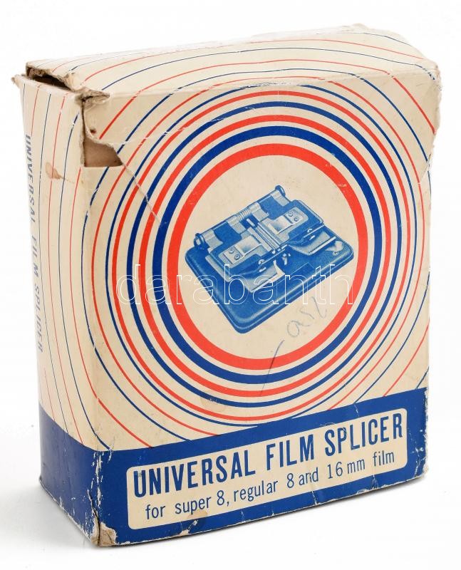 Univerzális filmvágó 8 mm és 16 mm filmhez, japán gyártmány, OFOTÉRT felirattal, angol nyelvű leírással, eredeti dobozában / Universal Film Splicer for 8 mm and 16 mm film - Image 3