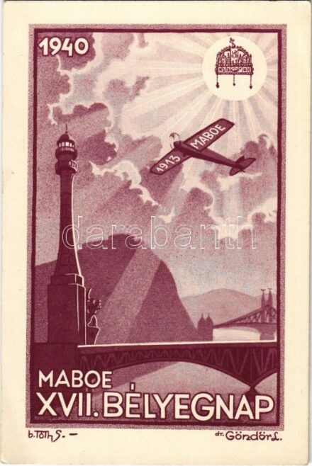 1940 MABOE XVII. Bélyegnap. A Magyar Amatőr Bélyeggyűjtők Országos Egyesülete bélyegkiállítása negyedszázados fennállása emlékére. IV. Országos Bélyegkiállítás / 4th Hungarian Stamp Exhibition s: b. Tóth S. és dr. Göndör L.