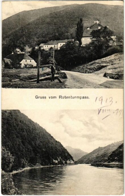 1913 Vöröstoronyi-szoros, Roterturmpass, Pasul Turnu Rosu; látkép. Karl Graef kiadása / general view (EK)