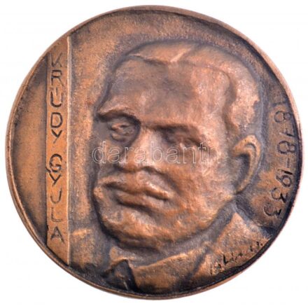 Hetés György (1921-1998) 1989. 'Krúdy Gyula 1878-1933' Br emlékplakett (90mm) T:2