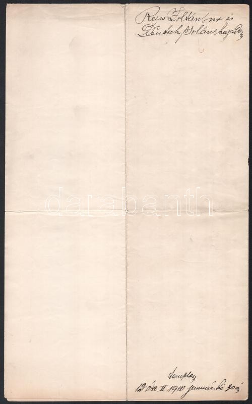1910-1938 Reiss Zoltán építészmérnök házassági szerződése és házassági anyakönyvi kivonata - Image 2