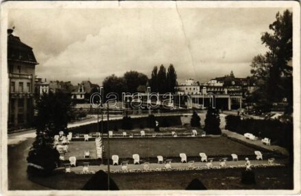 1933 Pöstyén, Piestany; Nová mostná kolonáda / Neue Brückenkolonnade / híd / bridge (fa)