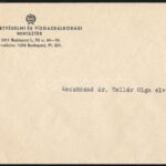 1988 Bp., Bős-Nagymarosi Vízlépcsőrendszer építésével kapcsolatos munkáért küldött köszönőlevél - Image 2