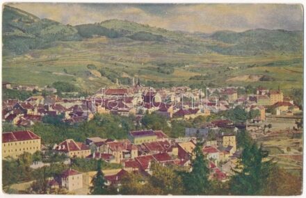 Besztercebánya, Banská Bystrica; látkép / general view. Foto O. Sitte. Kolor. Rud. Spillar (ázott / wet damage)