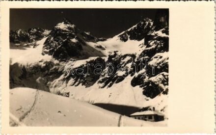 Tátra, Magas-Tátra, Vysoké Tatry; Zelené pleso / Grüner See / Zöld-tó, menedékház / lake, tourist house