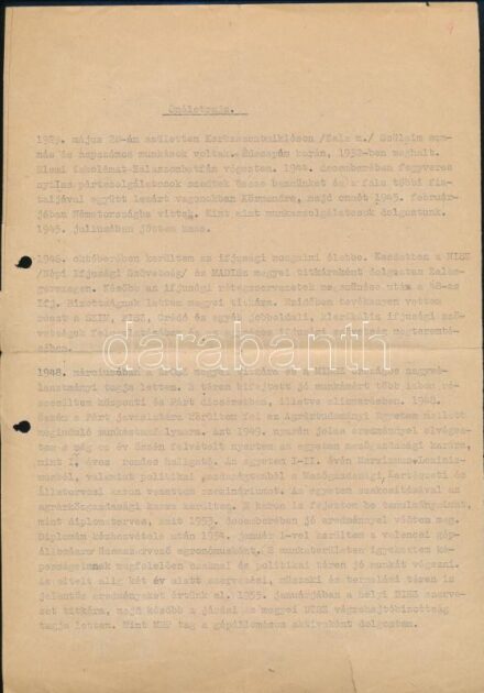 1959-1960 Belgrádi Nagykövetség igazolása 1956-os tevékenységről + 2 db irat