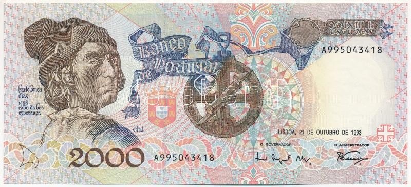 Portugália 1993. 2000Esc 'A995043418' T:I- Portugal 1993. 2000 Escudos 'A995043418' C:AU Krause P#186d